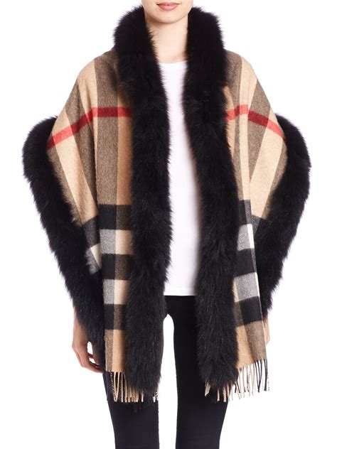 burberry fox fur scarf|Fox Wool Cashmere Scarf in Hunter .